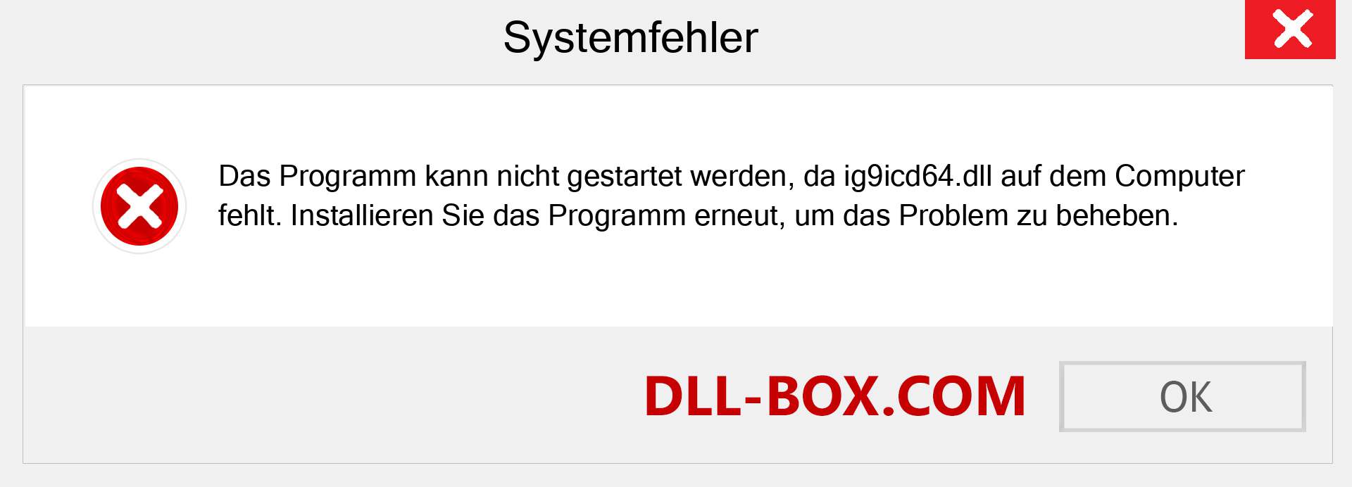 ig9icd64.dll-Datei fehlt?. Download für Windows 7, 8, 10 - Fix ig9icd64 dll Missing Error unter Windows, Fotos, Bildern