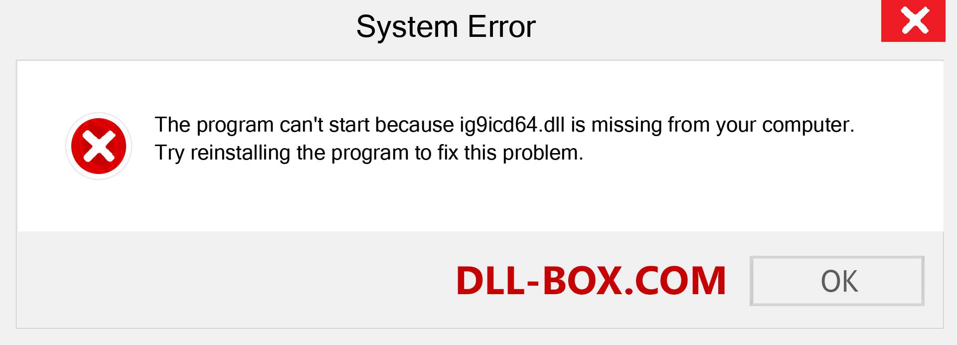  ig9icd64.dll file is missing?. Download for Windows 7, 8, 10 - Fix  ig9icd64 dll Missing Error on Windows, photos, images